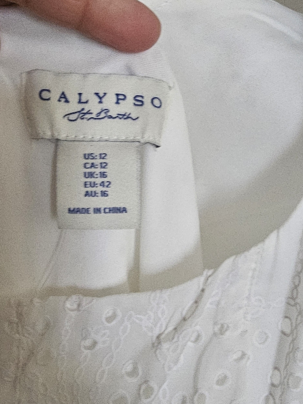 Calypso St. Barth White Eyelet Blouse
